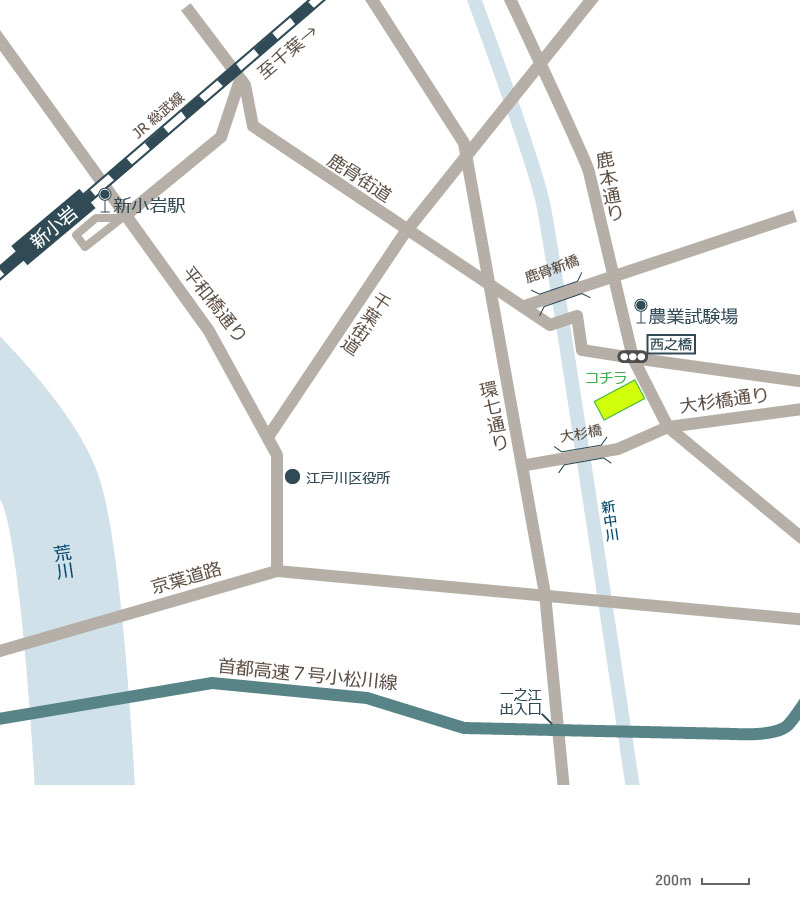 江戸川庁舎へのアクセスマップ