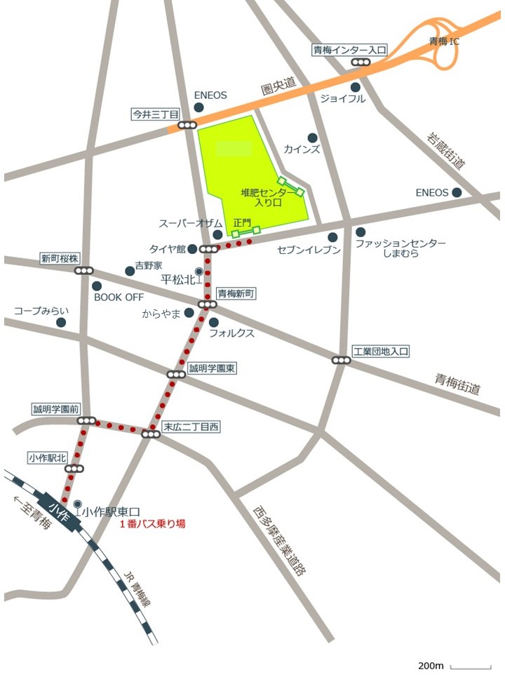 青梅庁舎アクセスマップ
