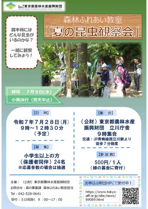 夏の昆虫観察会チラシ