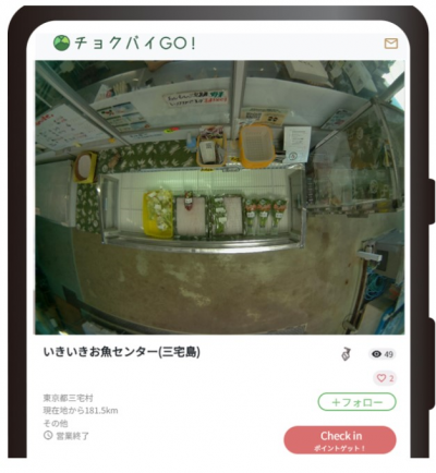 店舗に設置したカメラから売場を見た様子