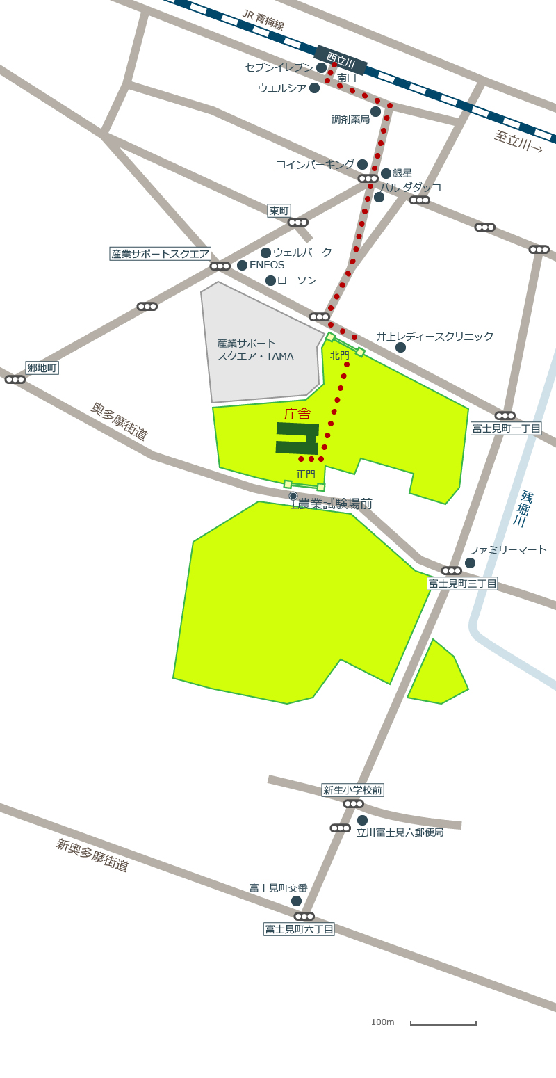 立川庁舎アクセス地図