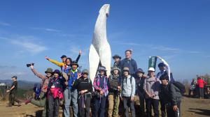 陣馬山山頂での集合写真