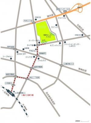 青梅庁舎アクセスマップ
